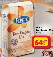PİYALE TAM BUĞDAY UNU 2 KG fiyat ve kampanya bilgisi